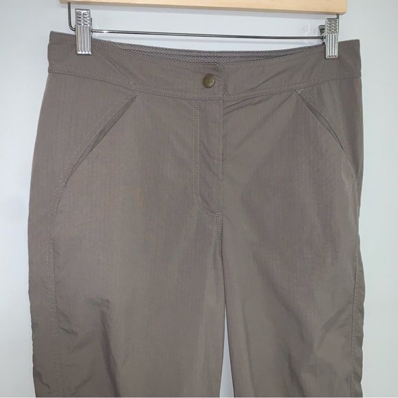 L.L. Bean Crop Pants Women’s Size 10 US Tan Khaki Nylon Hiking Capris‎ Ripstop - Picture 3 of 7